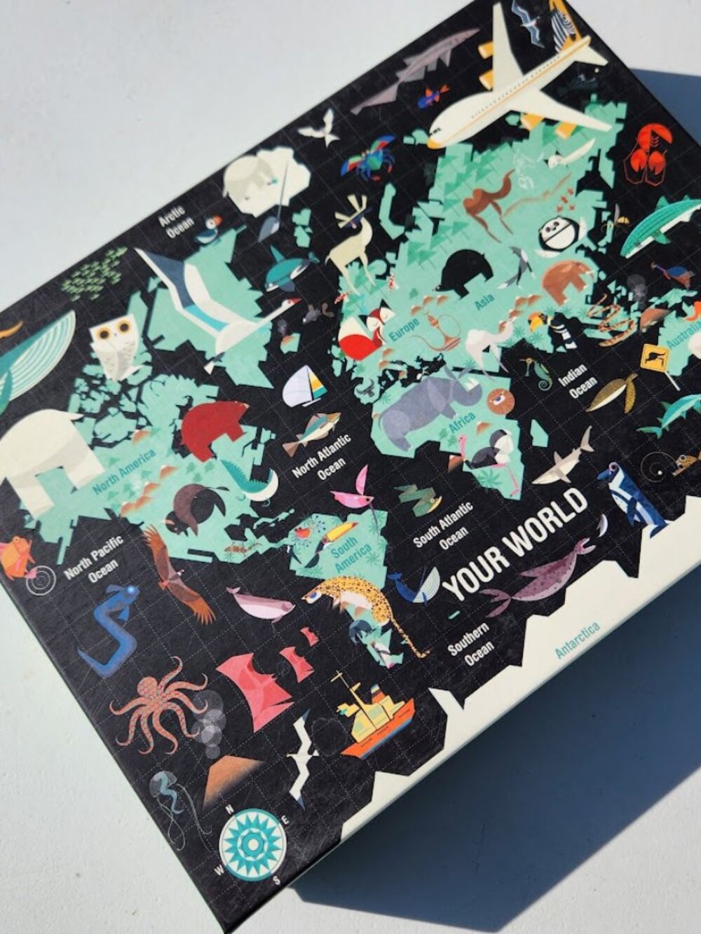 Mudpuppy 1000 Piece Your World Puzzle Map Atlas Inspired Charley Harper Inspired